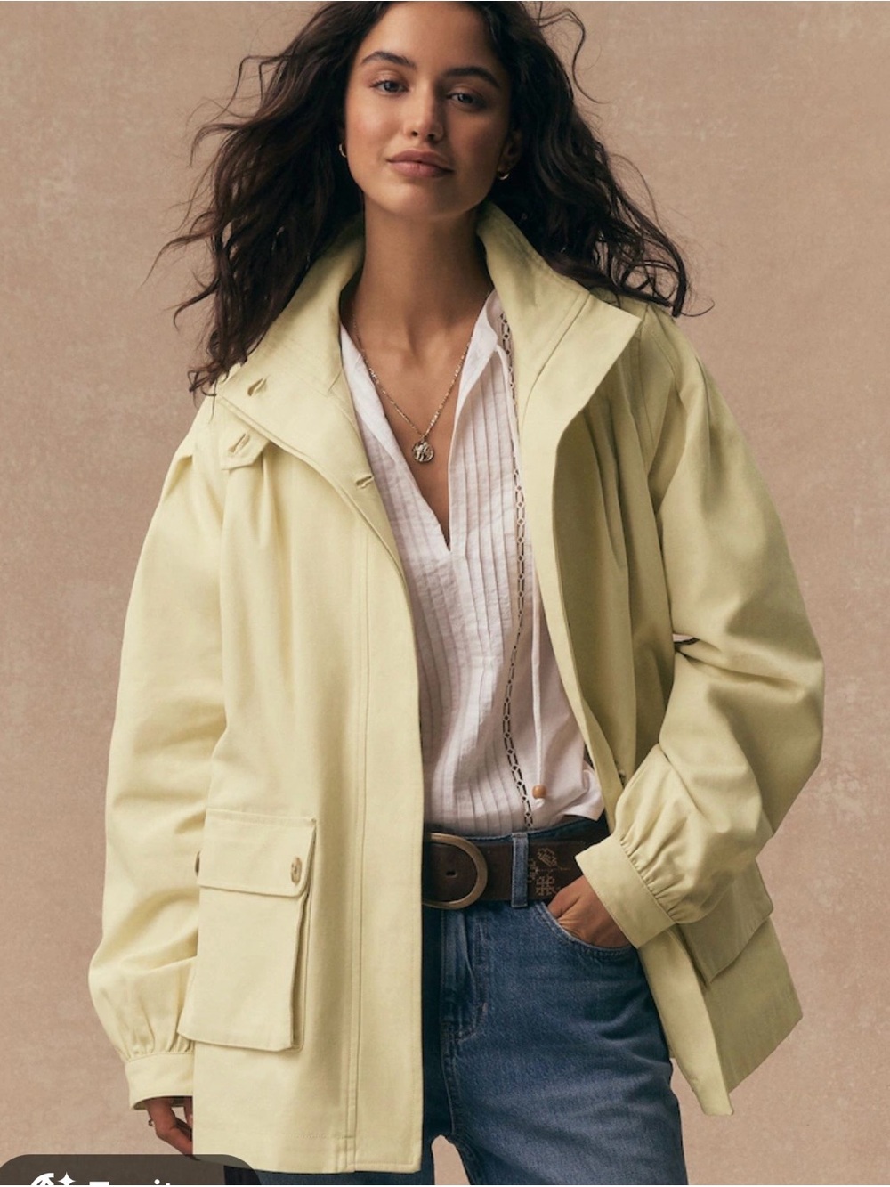 Talbots Pale Yellow Utility Jacket